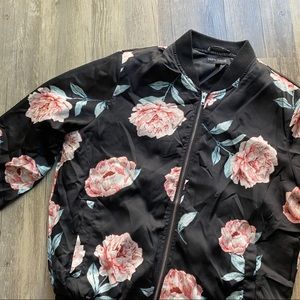 Silky Floral Bomber